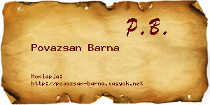 Povazsan Barna névjegykártya